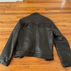 Brown Leather Fringe Jacket